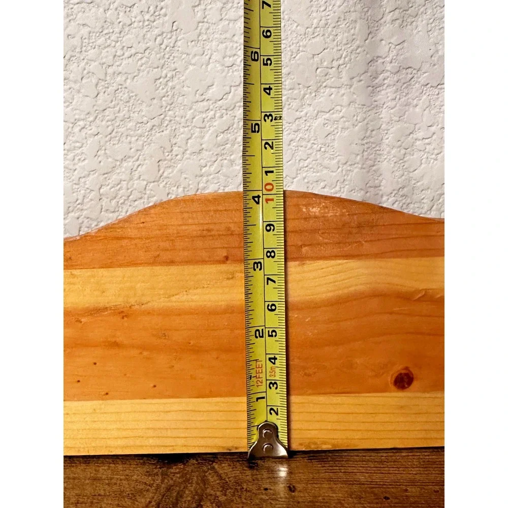 Vintage 1990s Heart Cut-out Wood Shelf w/Plate Groove Country Cottage Farmhouse